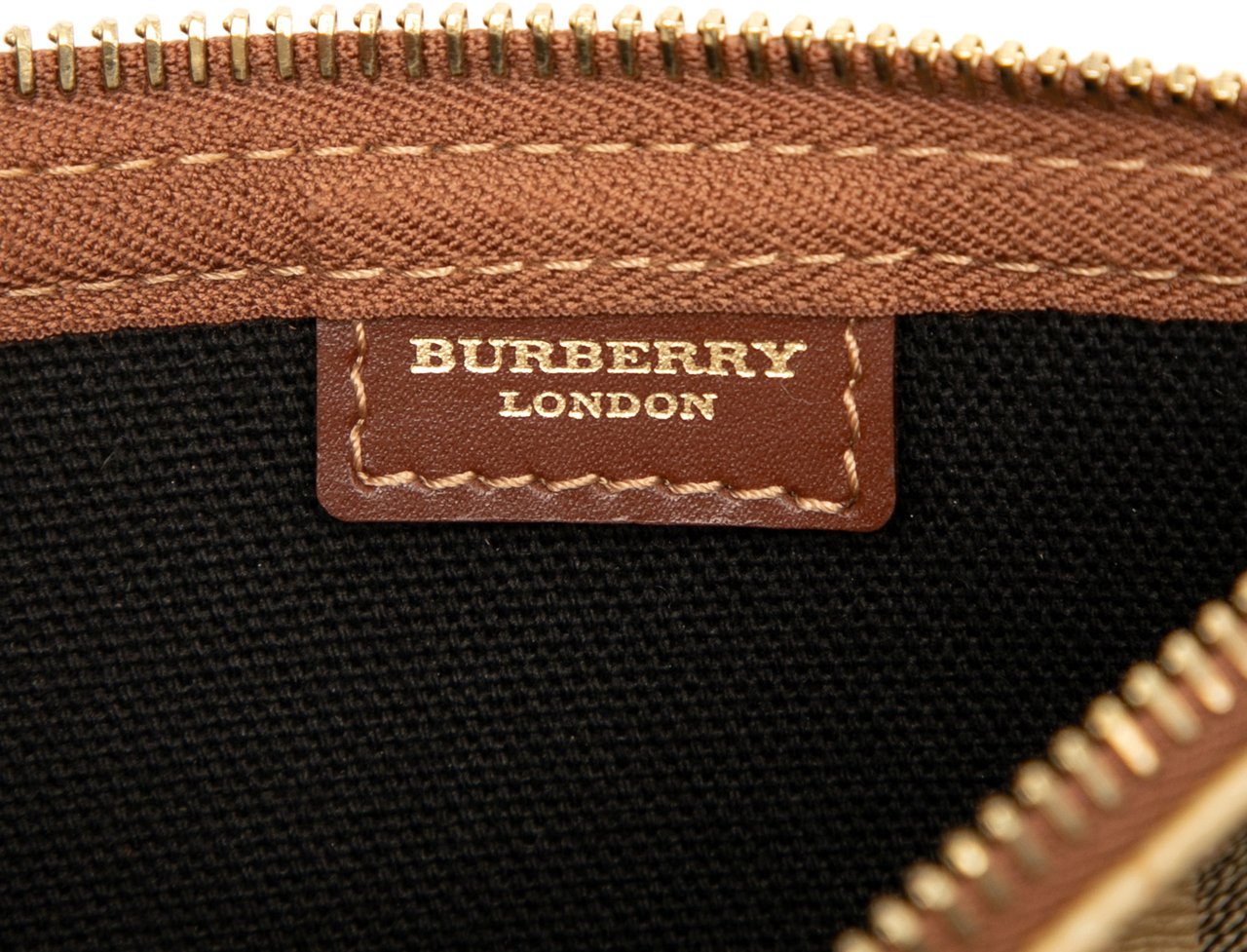 Burberry Haymarket Check Coated Canvas Crossbody Bruin