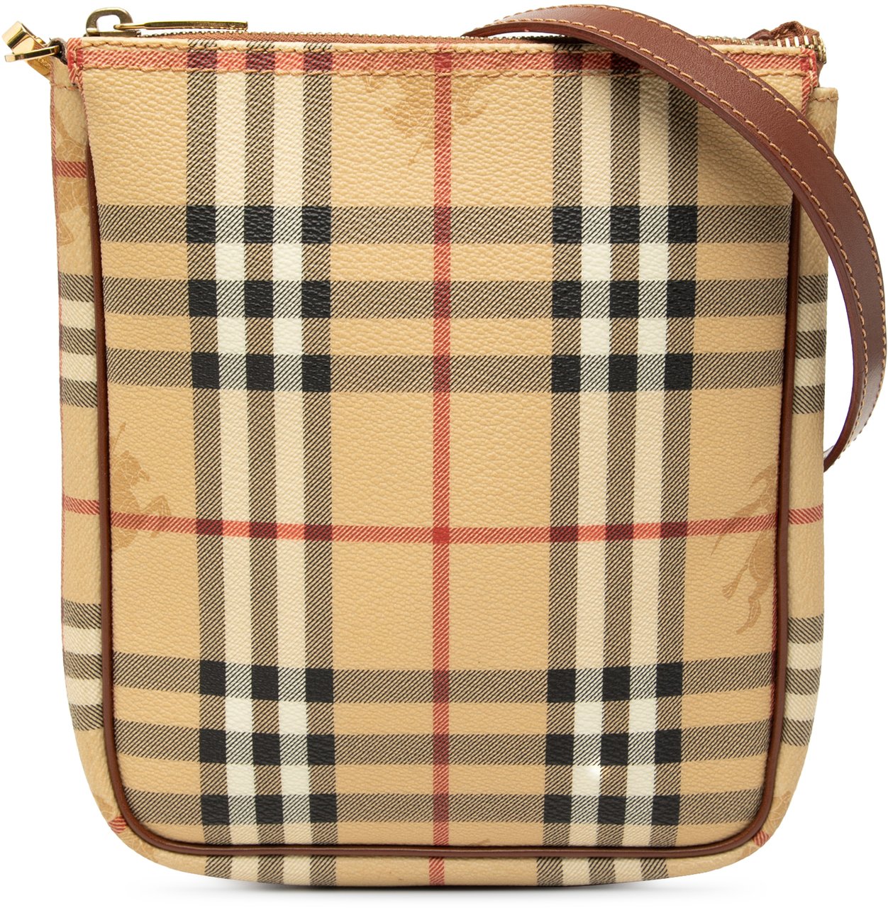 Burberry Haymarket Check Coated Canvas Crossbody Bruin