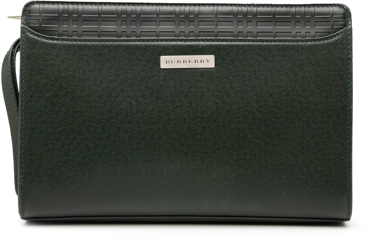 Burberry Leather Clutch Groen