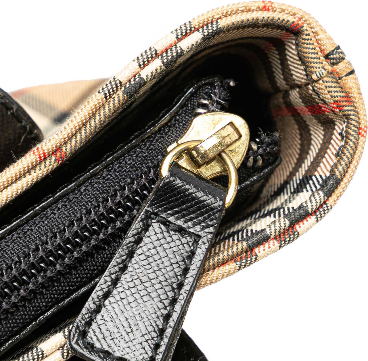 Burberry Haymarket Check Canvas Handbag Bruin