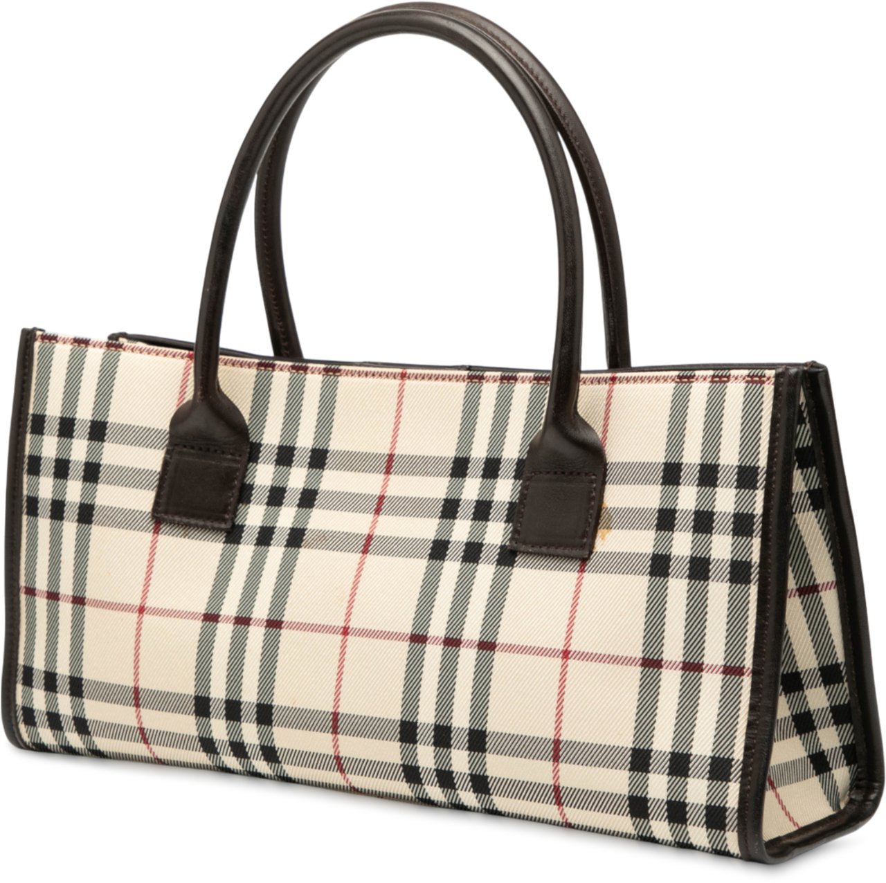 Burberry House Check Canvas Handbag Bruin