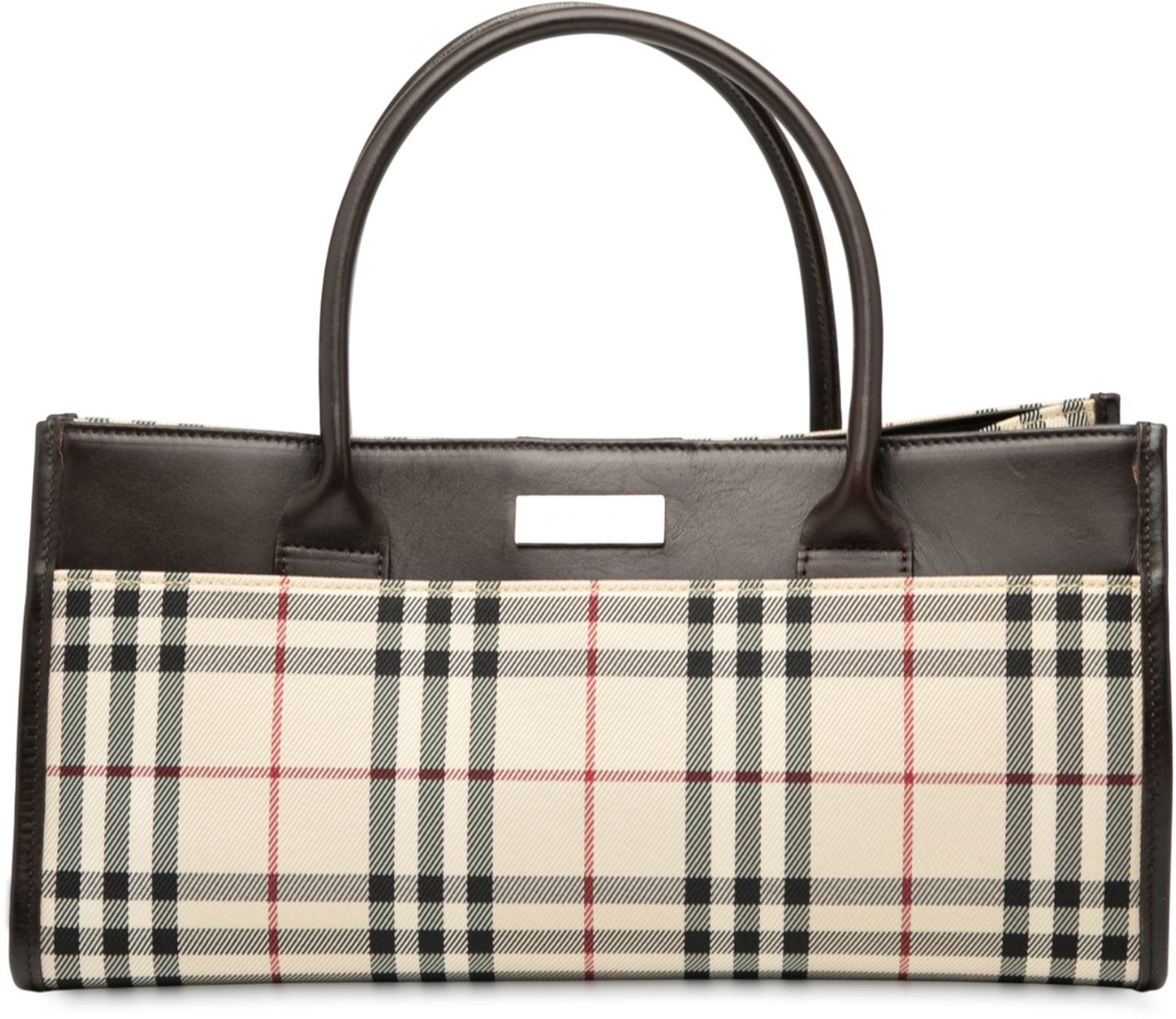 Burberry House Check Canvas Handbag Bruin