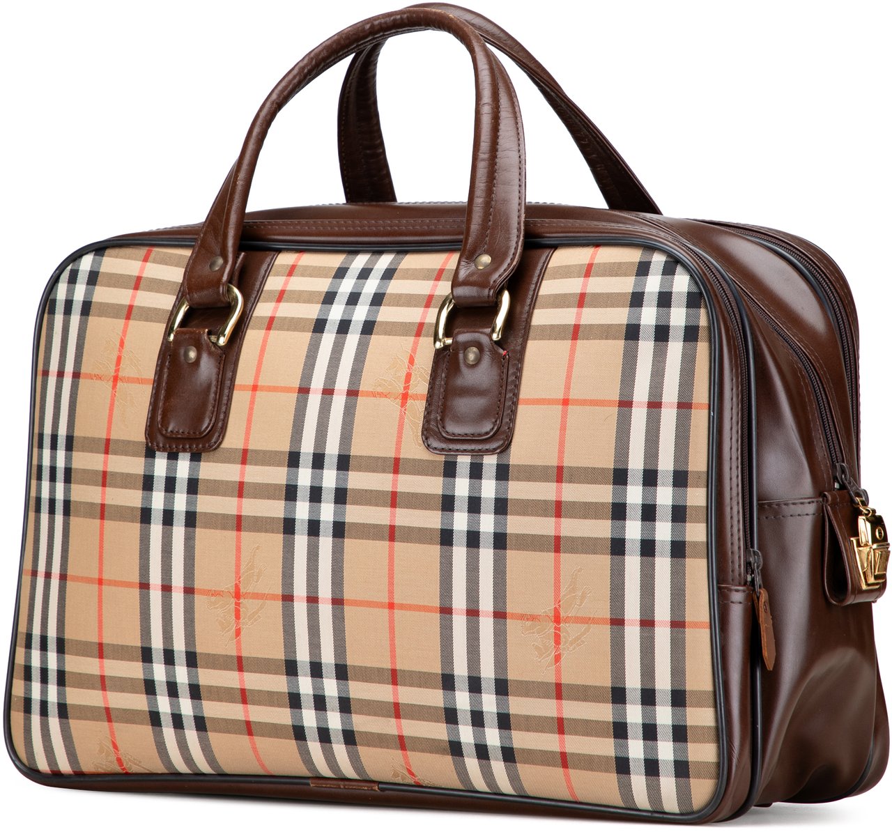 Burberry Haymarket Check Canvas Travel Bag Bruin