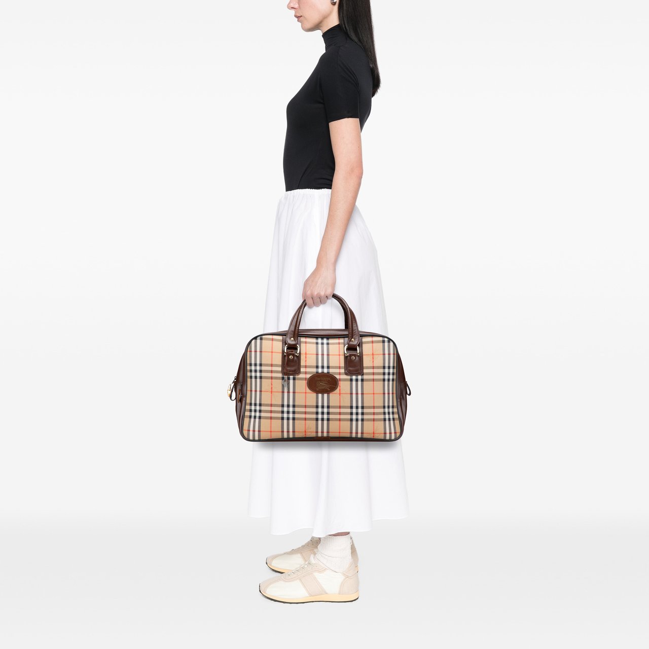 Burberry Haymarket Check Canvas Travel Bag Bruin