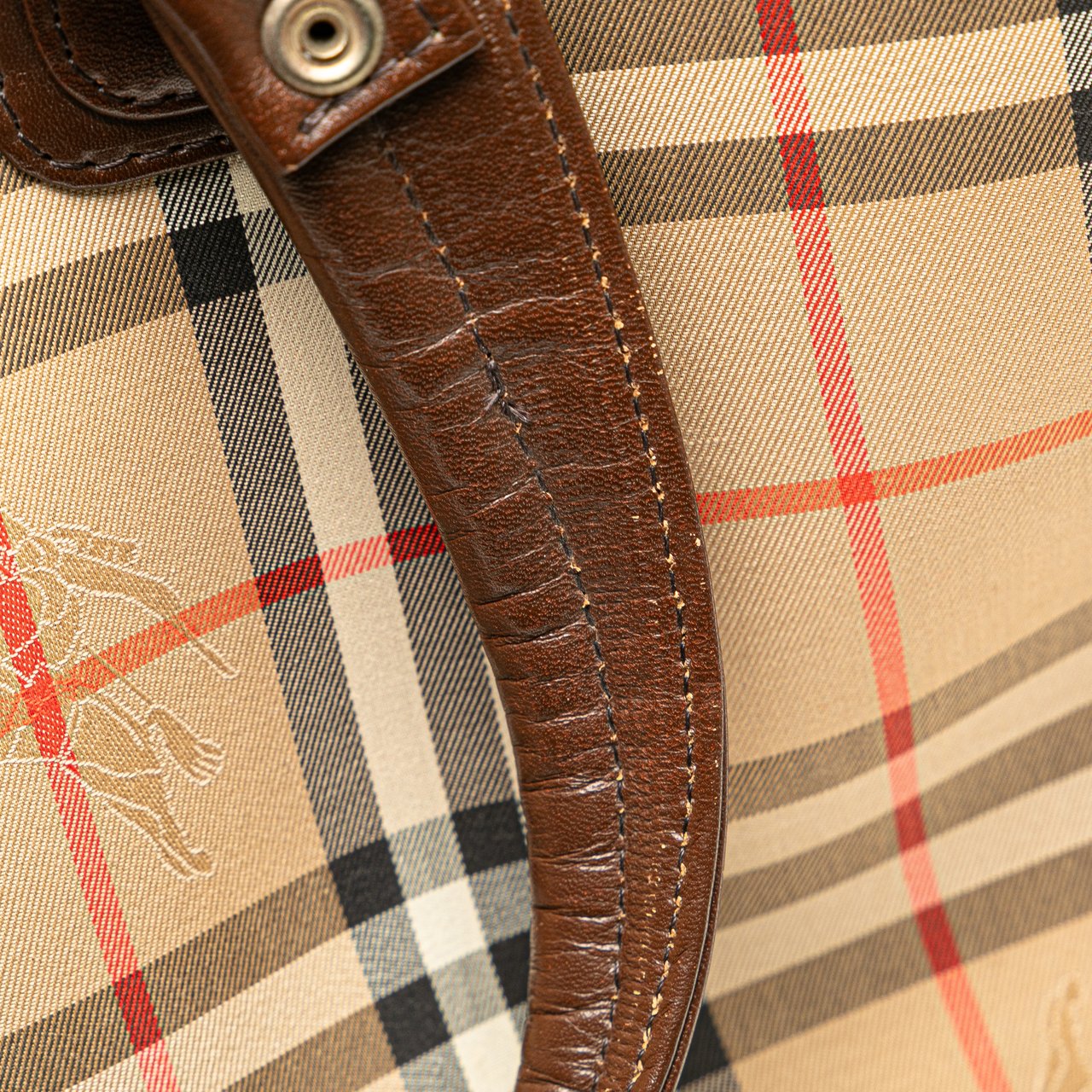 Burberry Haymarket Check Canvas Travel Bag Bruin