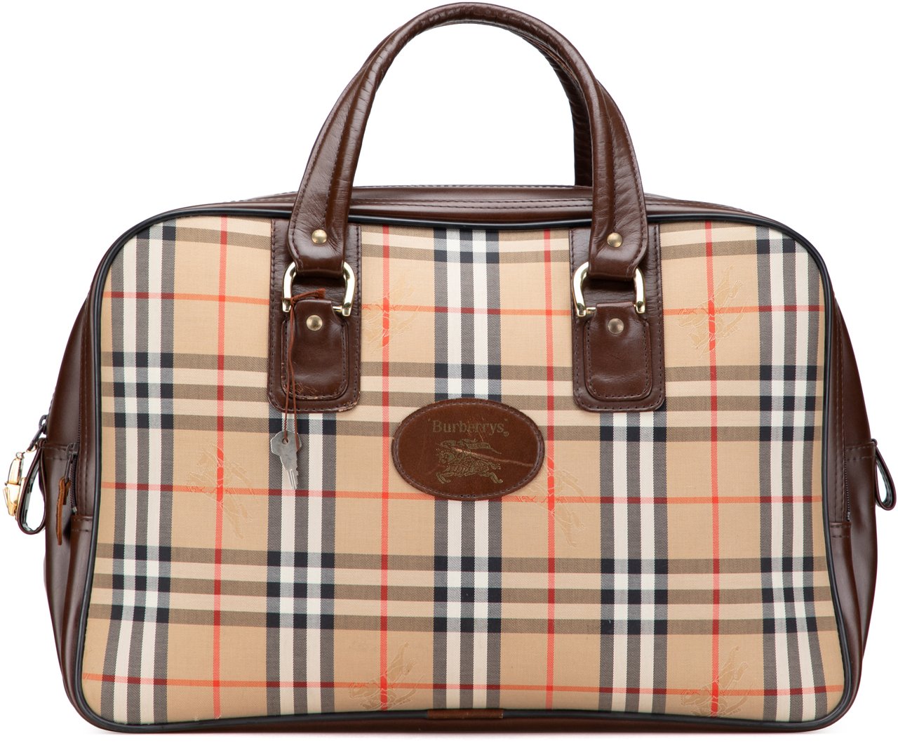 Burberry Haymarket Check Canvas Travel Bag Bruin