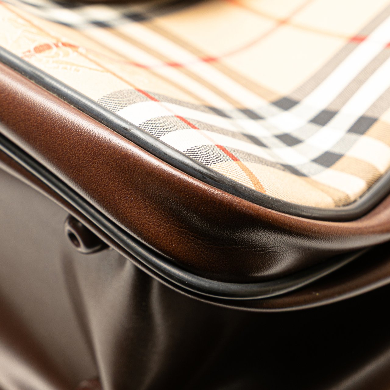 Burberry Haymarket Check Canvas Travel Bag Bruin