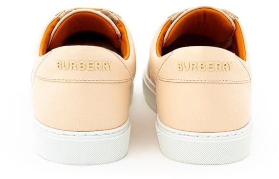 Burberry Pink Leather Low Top Sneakers Roze