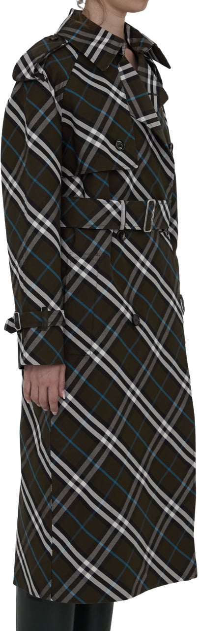 Burberry Long trench coat in cotton blend Zwart