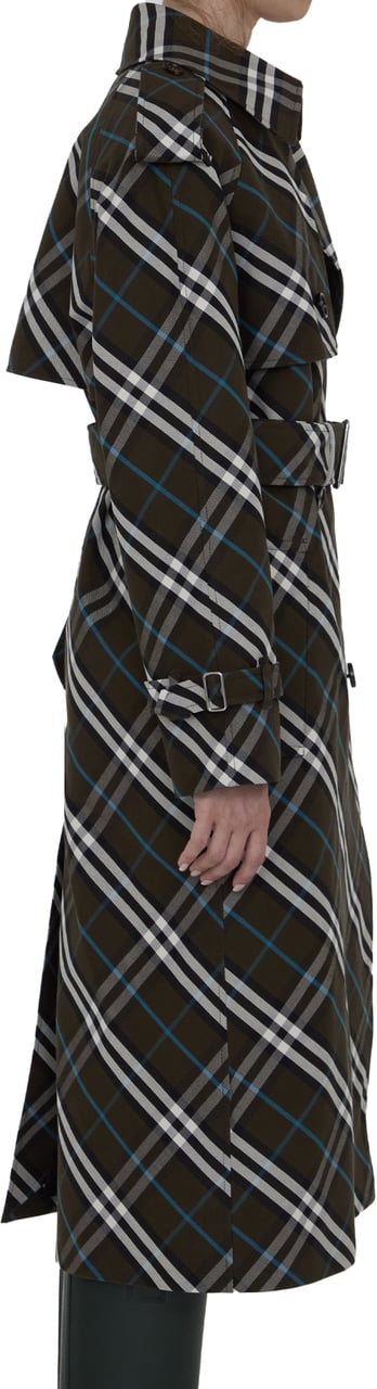 Burberry Long trench coat in cotton blend Zwart