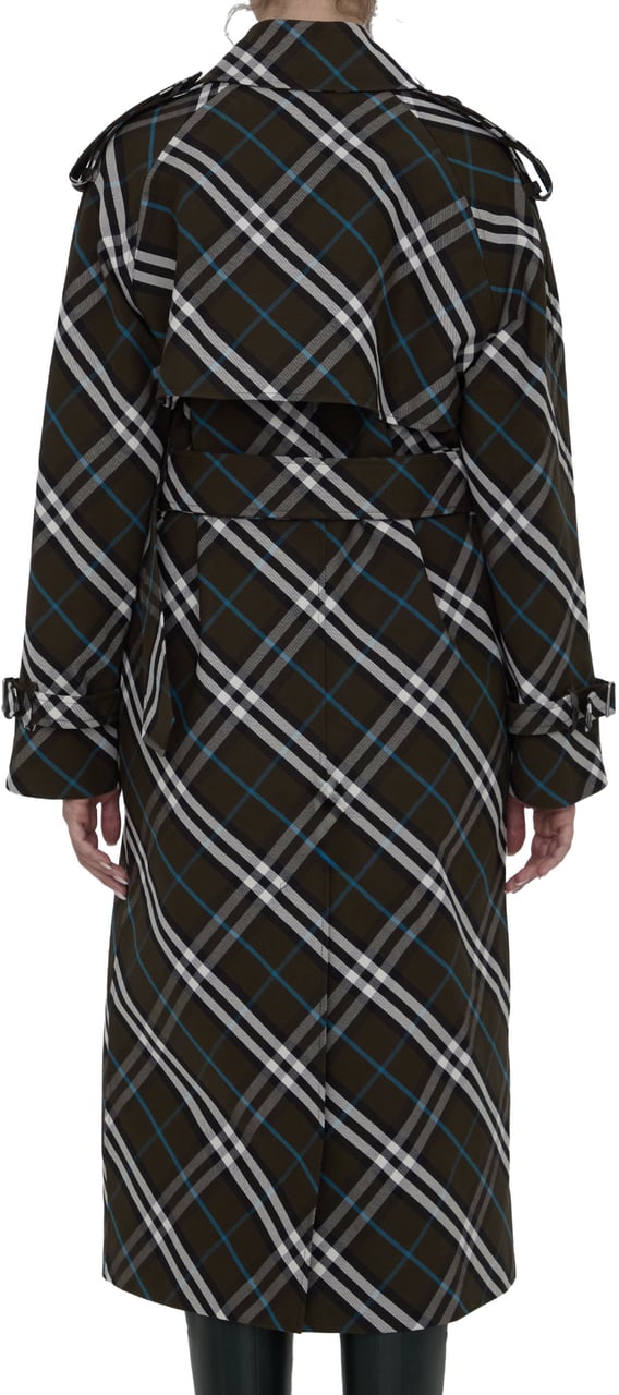Burberry Long trench coat in cotton blend Zwart