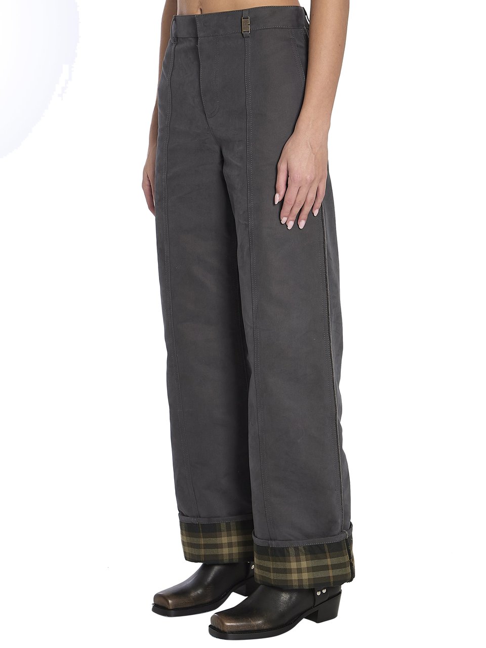 Burberry Trousers in cotton and nylon Grijs