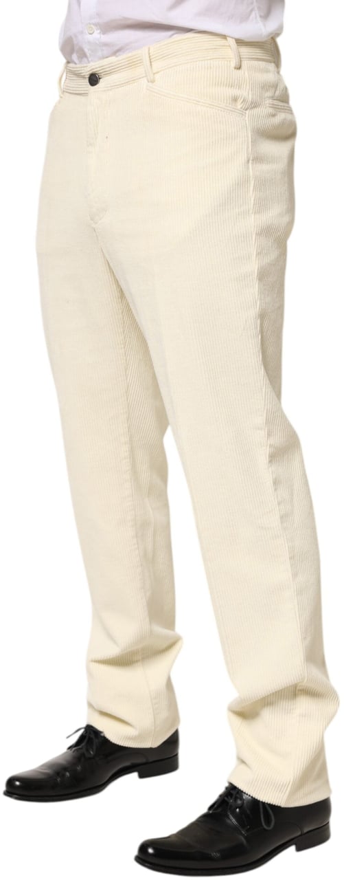 Burberry Beige Corduroy Cotton Straight Men Trouser Pants Beige