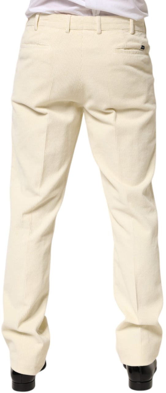 Burberry Beige Corduroy Cotton Straight Men Trouser Pants Beige