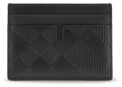 Burberry Burberry Black Calf Leather Bos Taurus Wallet Zwart