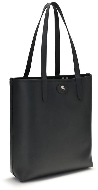 Burberry Burberry Black Calf Leather Bos Taurus Shoulder Bag Zwart