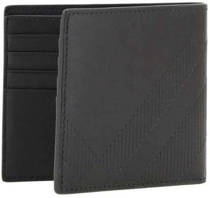 Burberry Burberry Black Calf Leather Bos Taurus Wallet Zwart