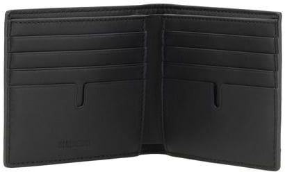 Burberry Burberry Black Calf Leather Bos Taurus Wallet Zwart