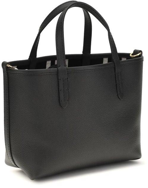 Burberry Burberry Black Calf Leather Bos Taurus Shoulder Bag Zwart