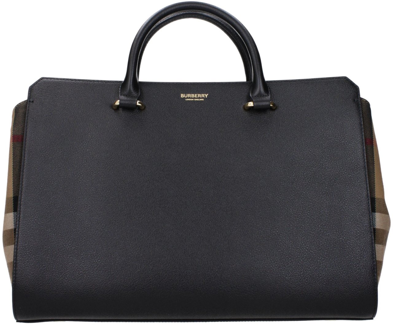 Burberry Burberry Black Leather Handbag Zwart