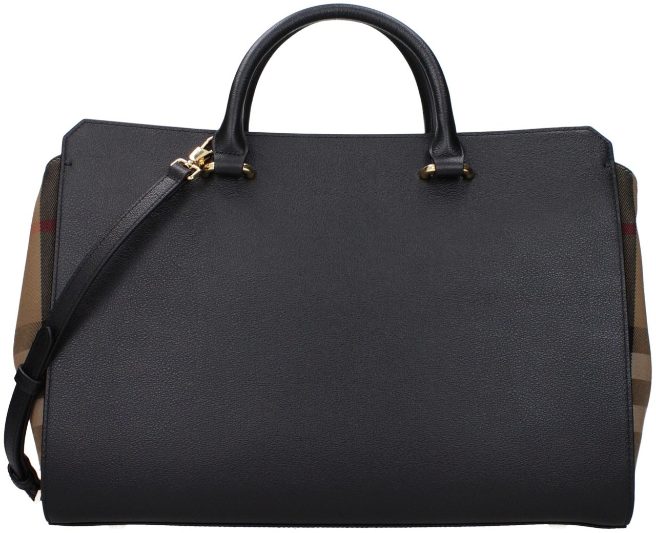 Burberry Burberry Black Leather Handbag Zwart