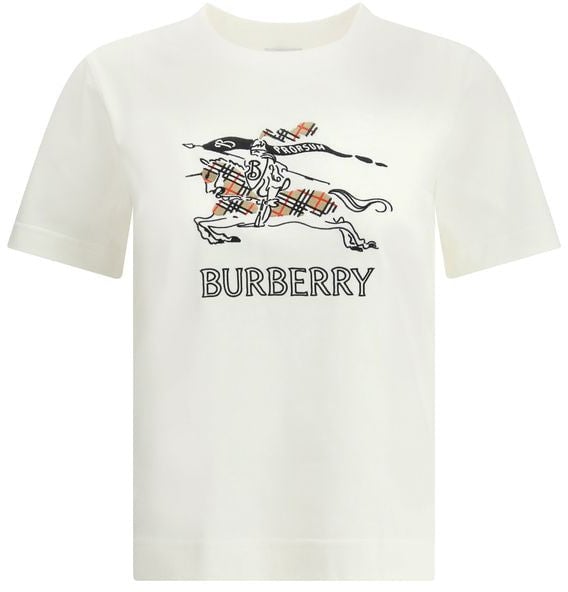 Burberry Burberry White Cotton T-Shirt Wit