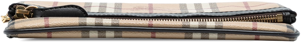 Burberry Haymarket Check Coated Canvas Adeline Fold over Clutch Bruin