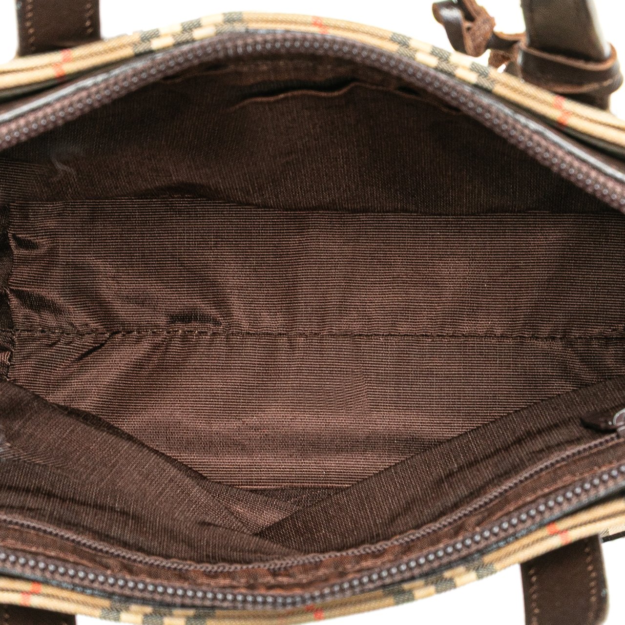 Burberry Haymarket Check Canvas Tote Bruin