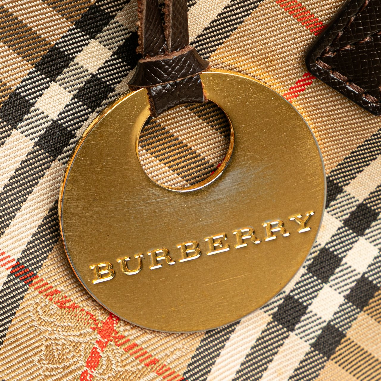Burberry Haymarket Check Canvas Tote Bruin