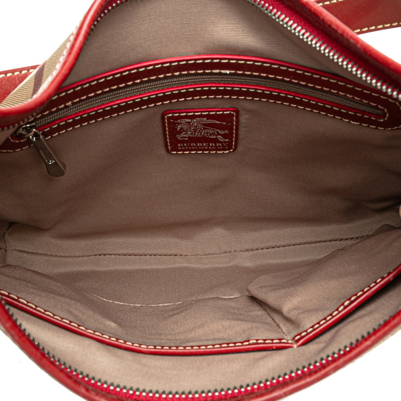 Burberry Supernova Check Coated Canvas Larkin Hobo Bruin