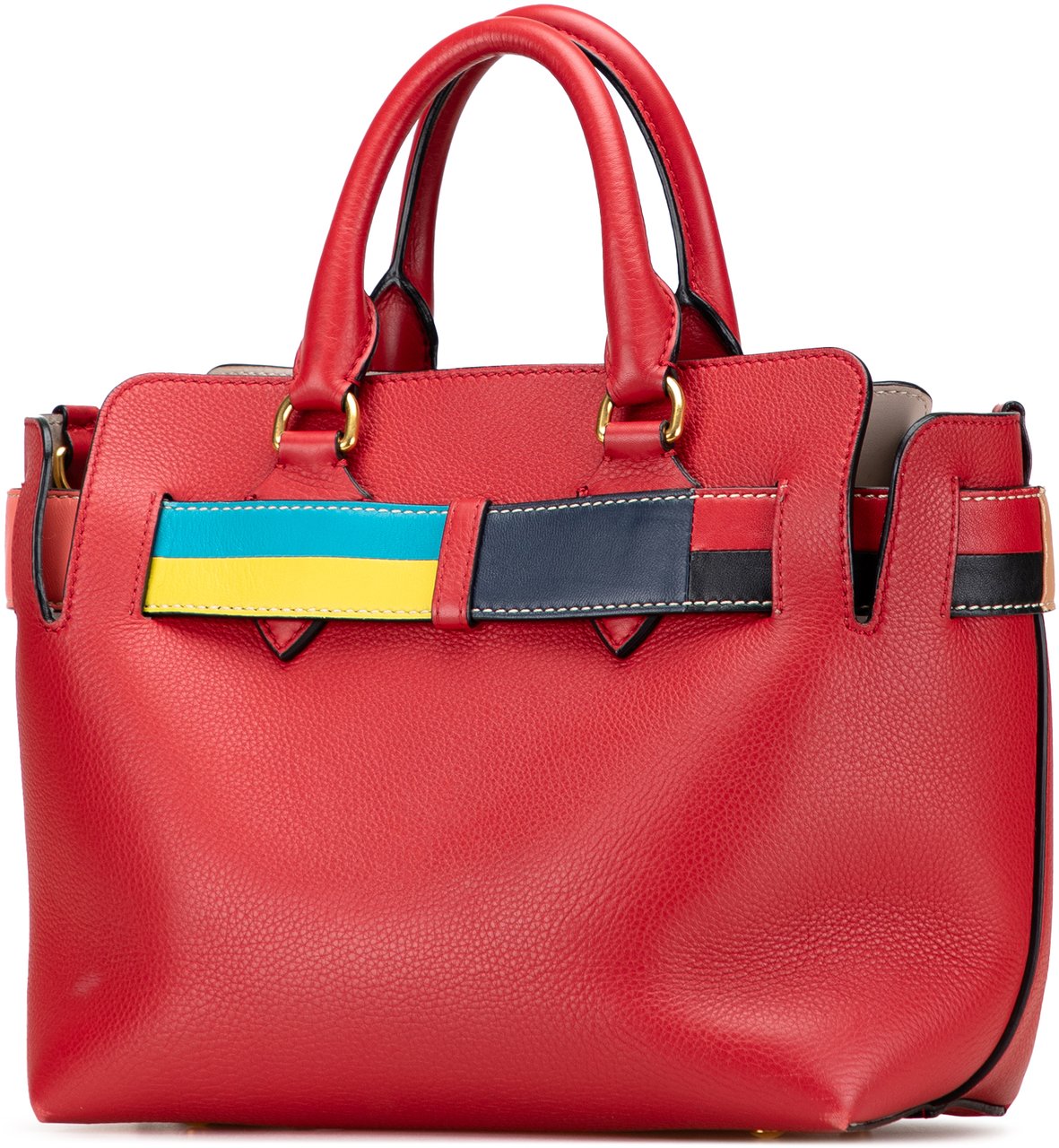 Burberry Small Grained Calfskin Belt Satchel Rood