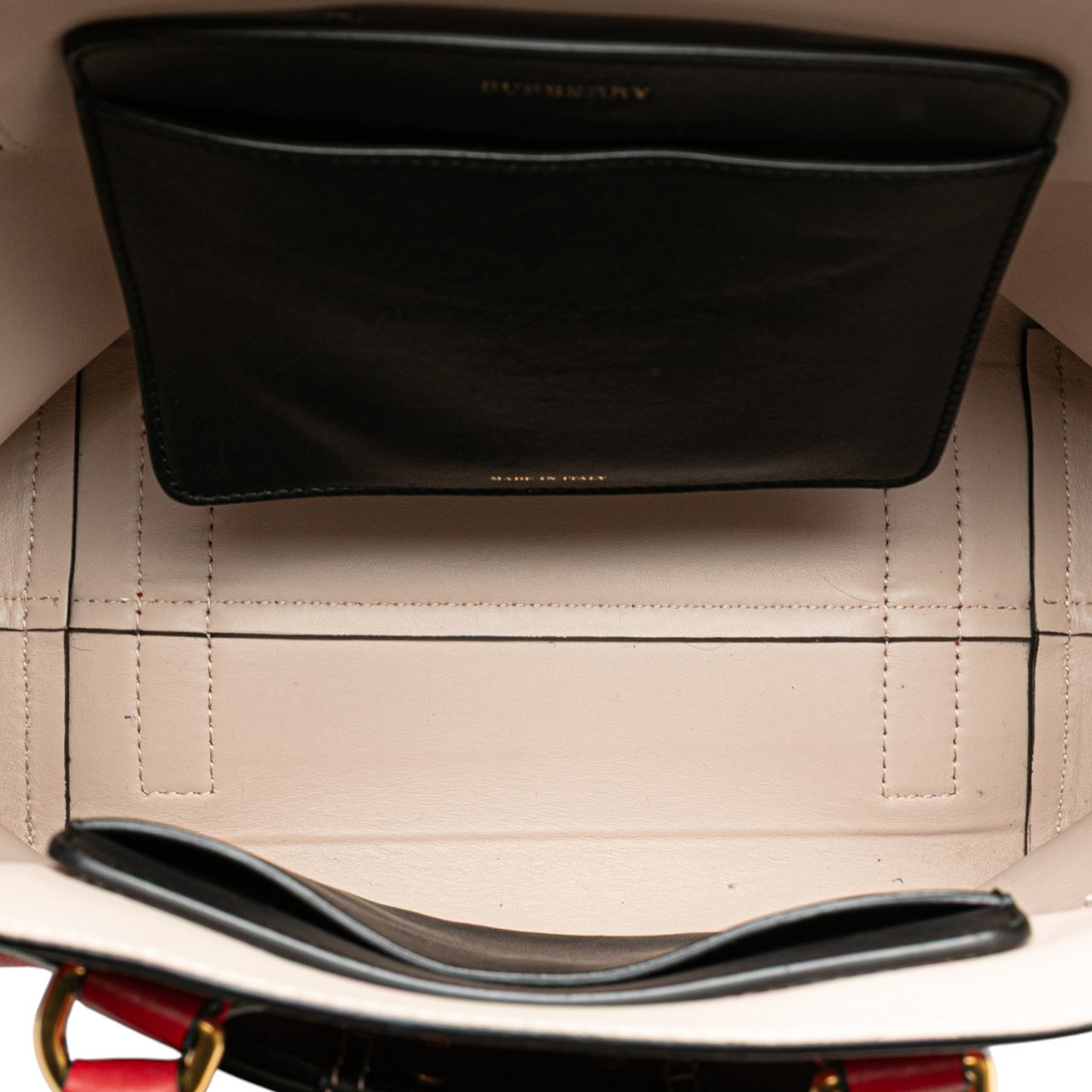 Burberry Small Grained Calfskin Belt Satchel Rood