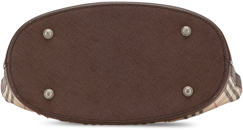 Burberry House Check Coated Canvas Bucket Tote Bruin