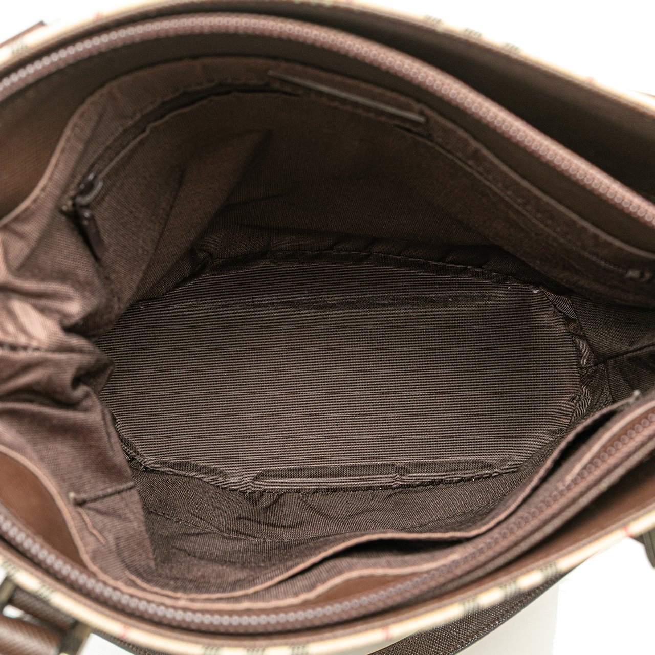 Burberry House Check Coated Canvas Bucket Tote Bruin