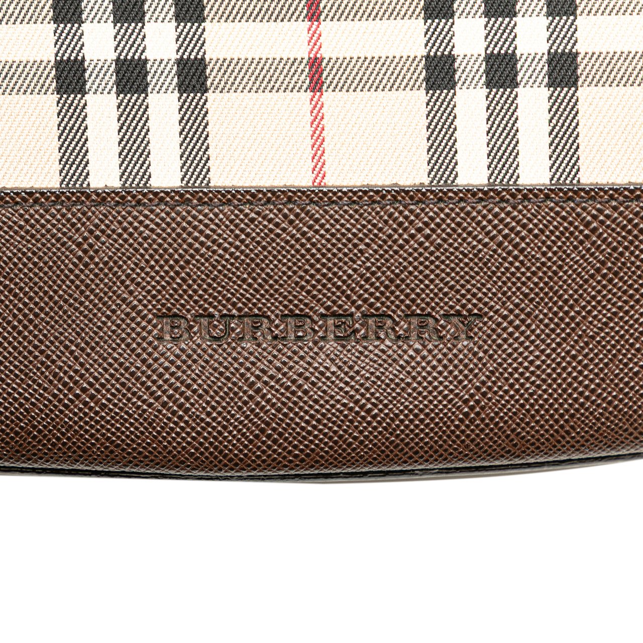 Burberry House Check Coated Canvas Bucket Tote Bruin