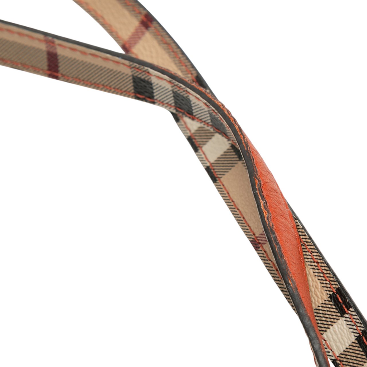 Burberry Small Leather Trimmed Haymarket Check Coated Canvas Canterbury Tote Bruin