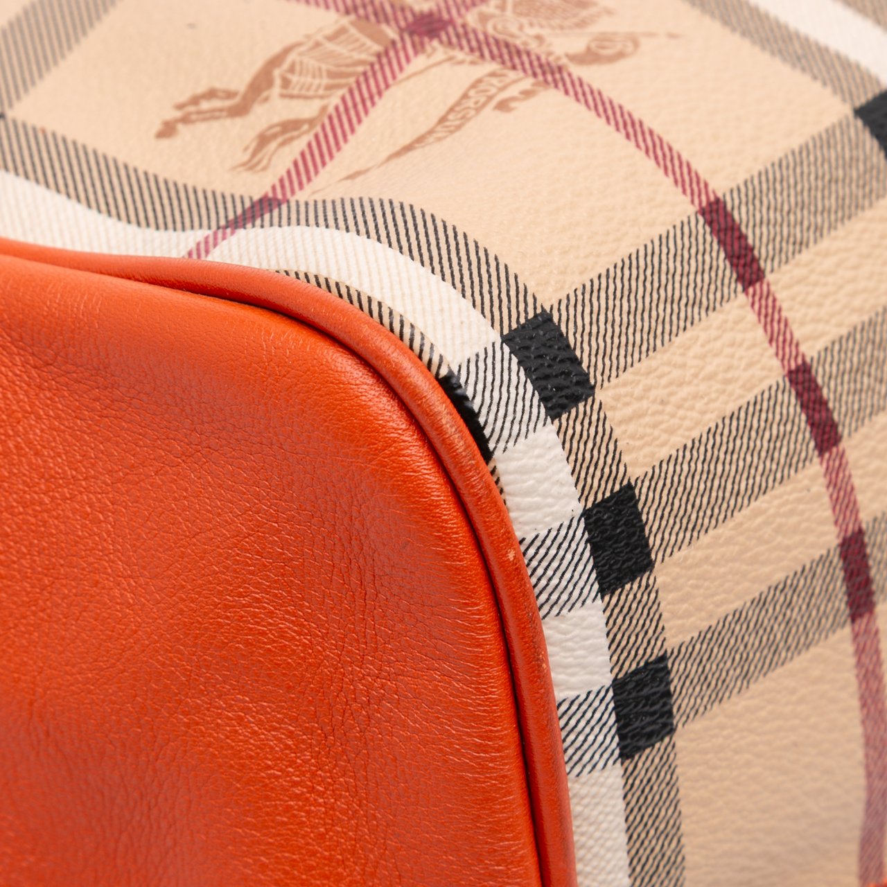 Burberry Small Haymarket Check Coated Canvas Canterbury Tote Bruin