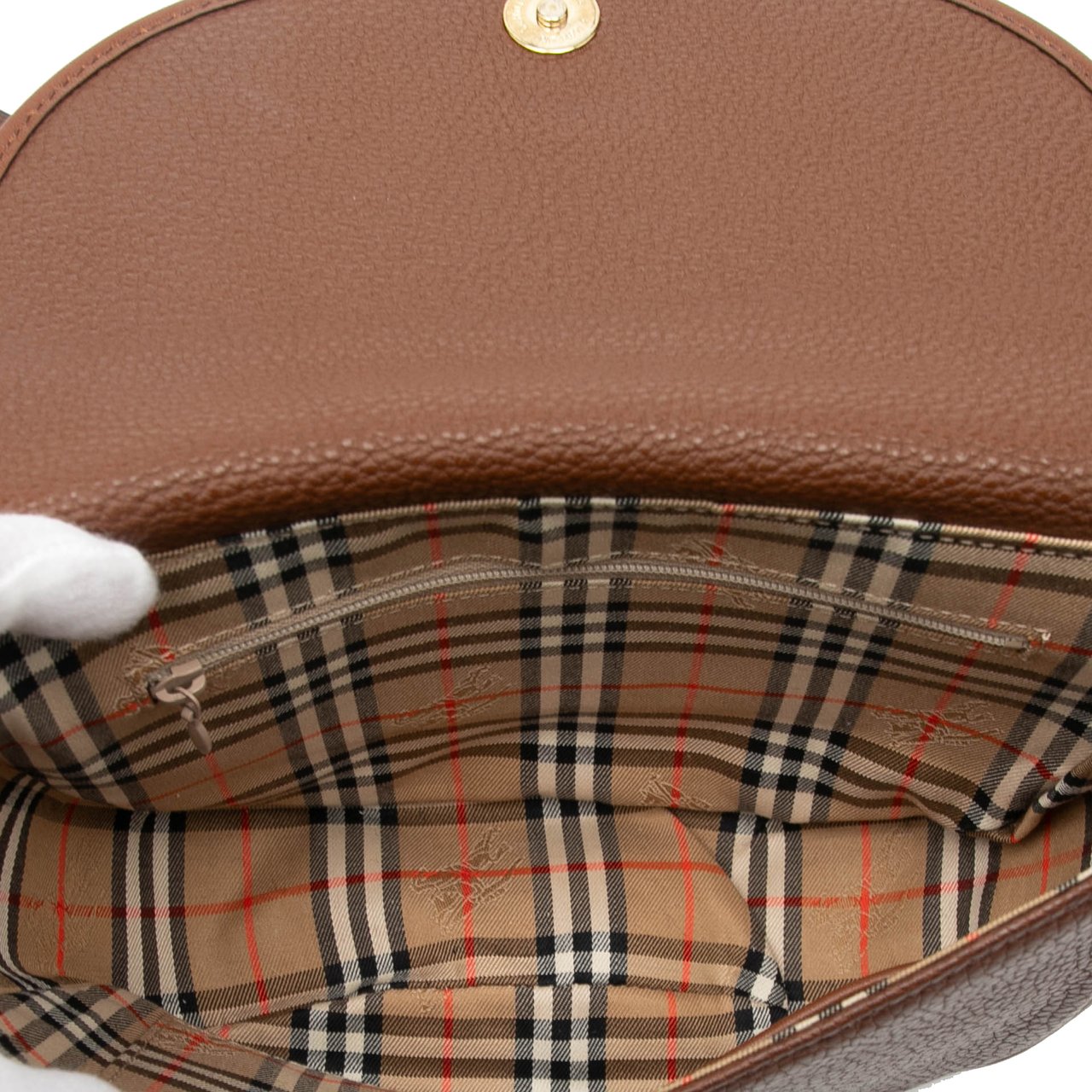 Burberry Pebbled Leather Crossbody Bruin