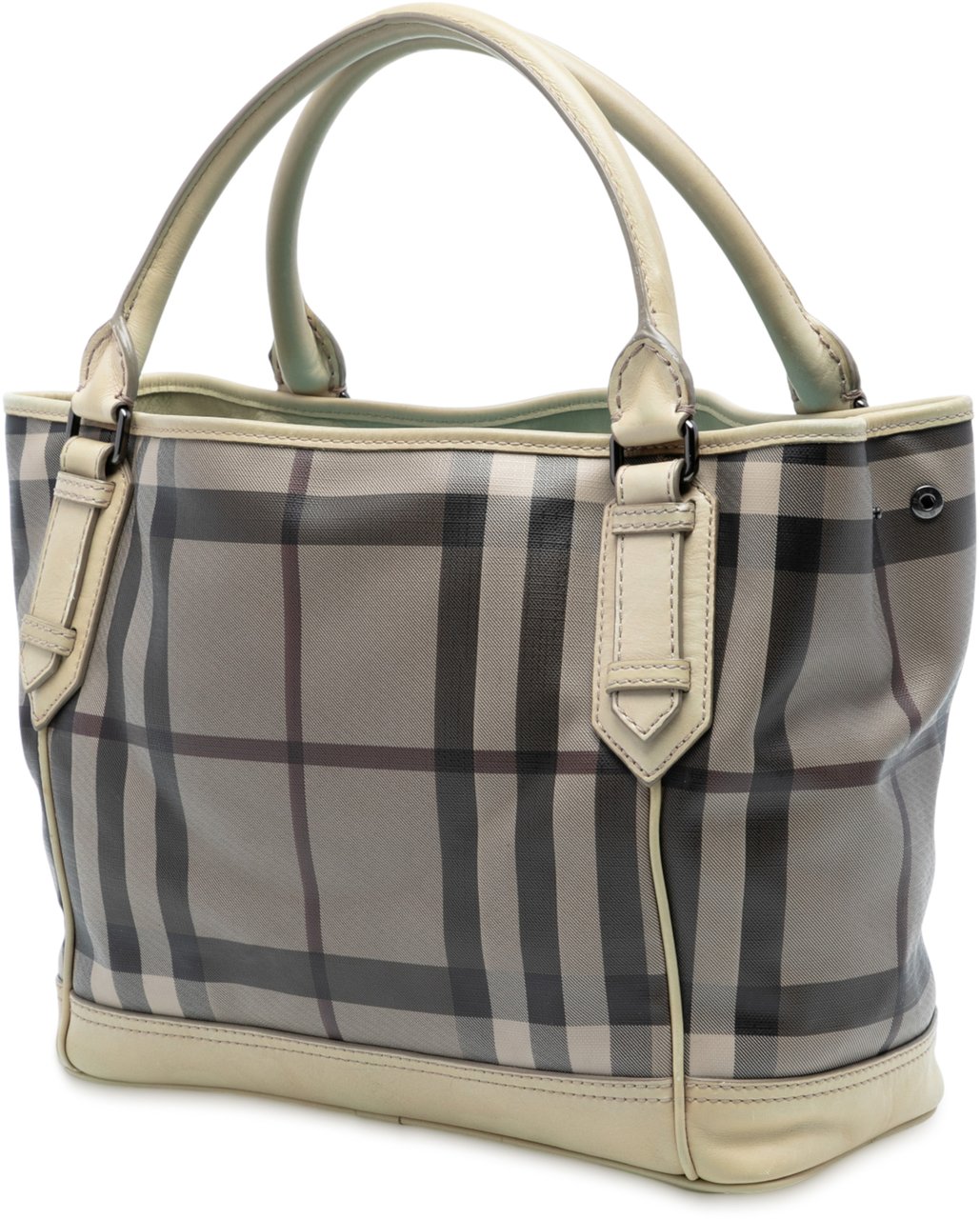 Burberry Smoked Check Coated Canvas Handbag Bruin