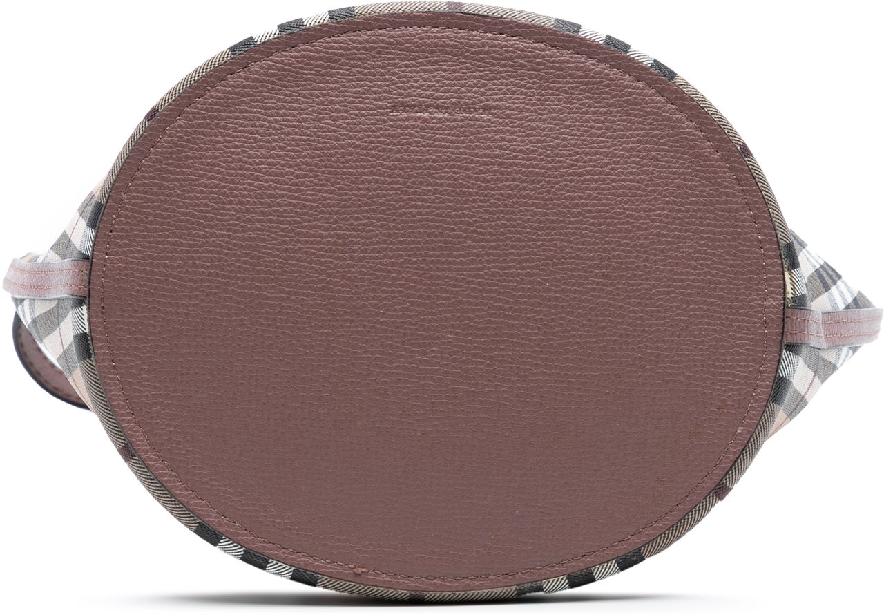 Burberry Haymarket Check Coated Canvas Bucket Bag Bruin