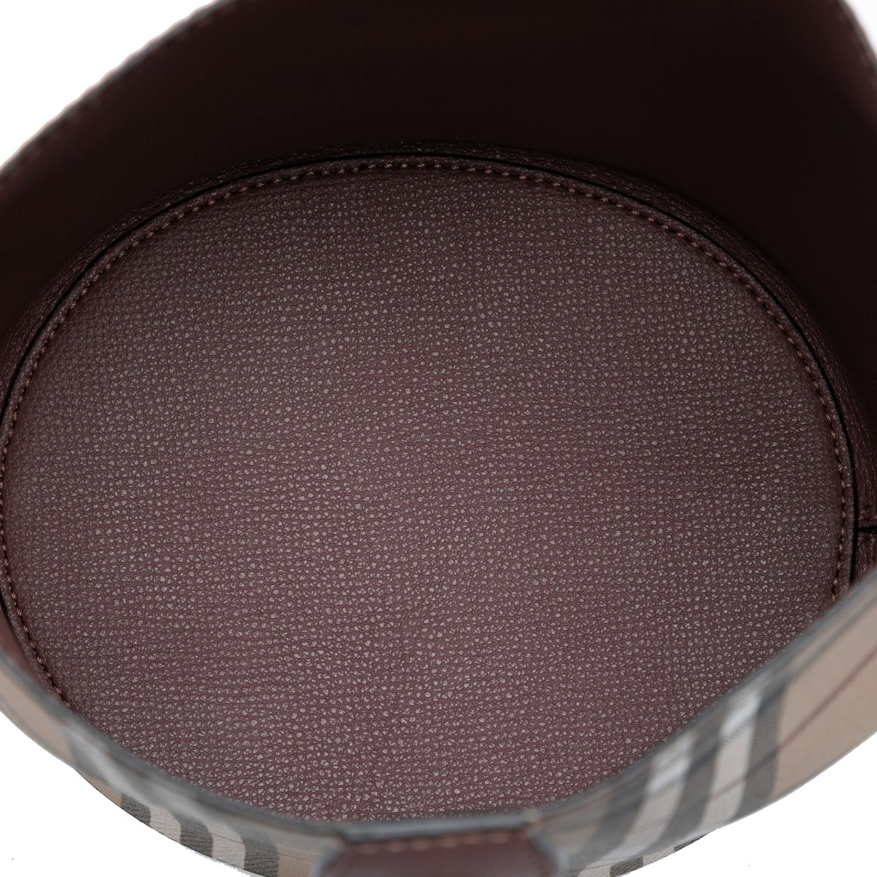 Burberry Haymarket Check Coated Canvas Bucket Bag Bruin