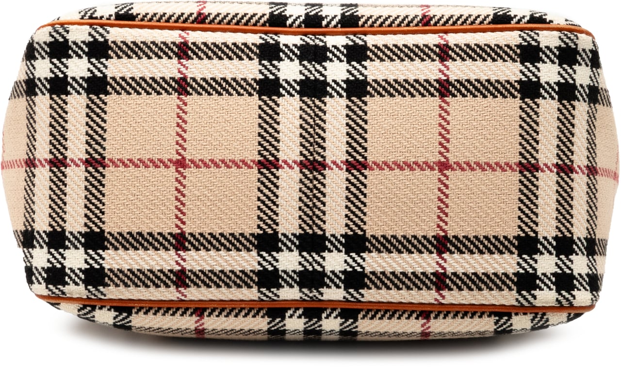 Burberry House Check Tweed Shoulder Bag Bruin