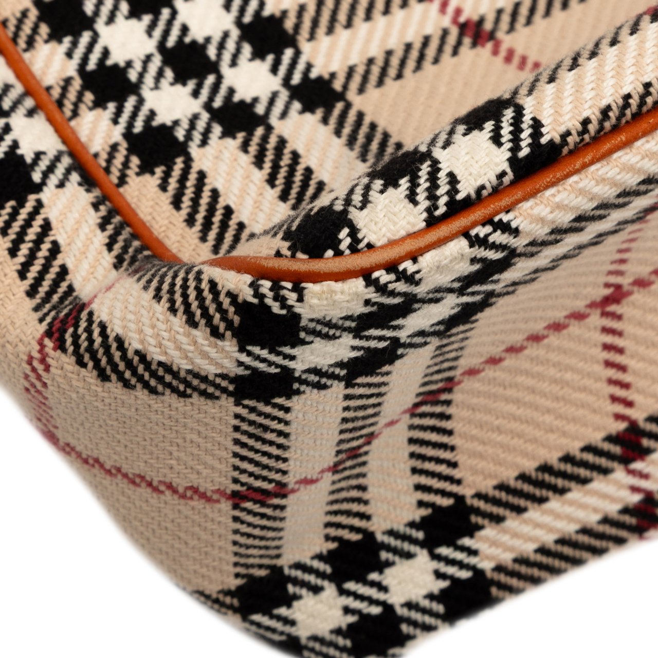 Burberry House Check Tweed Shoulder Bag Bruin