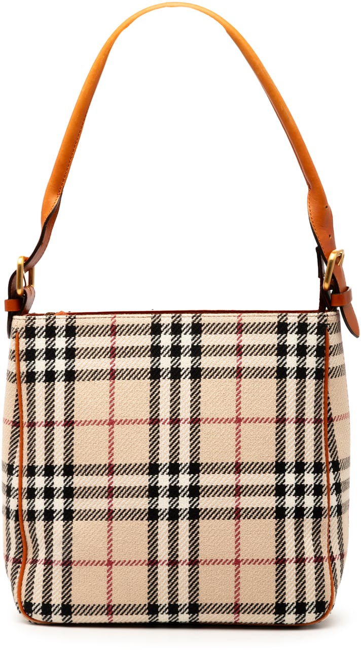 Burberry House Check Tweed Shoulder Bag Bruin