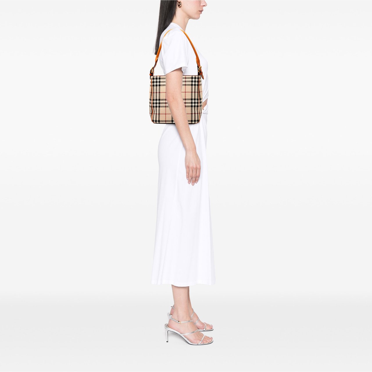 Burberry House Check Tweed Shoulder Bag Bruin