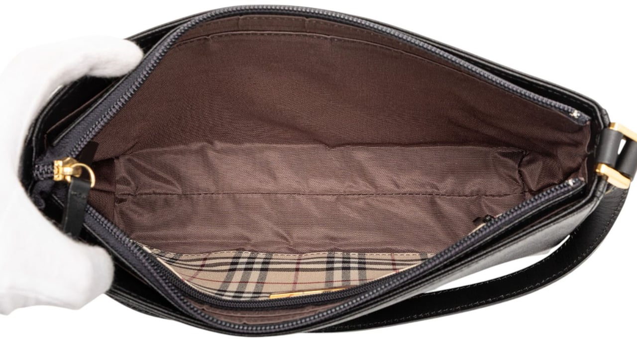 Burberry Leather Shoulder Bag Zwart