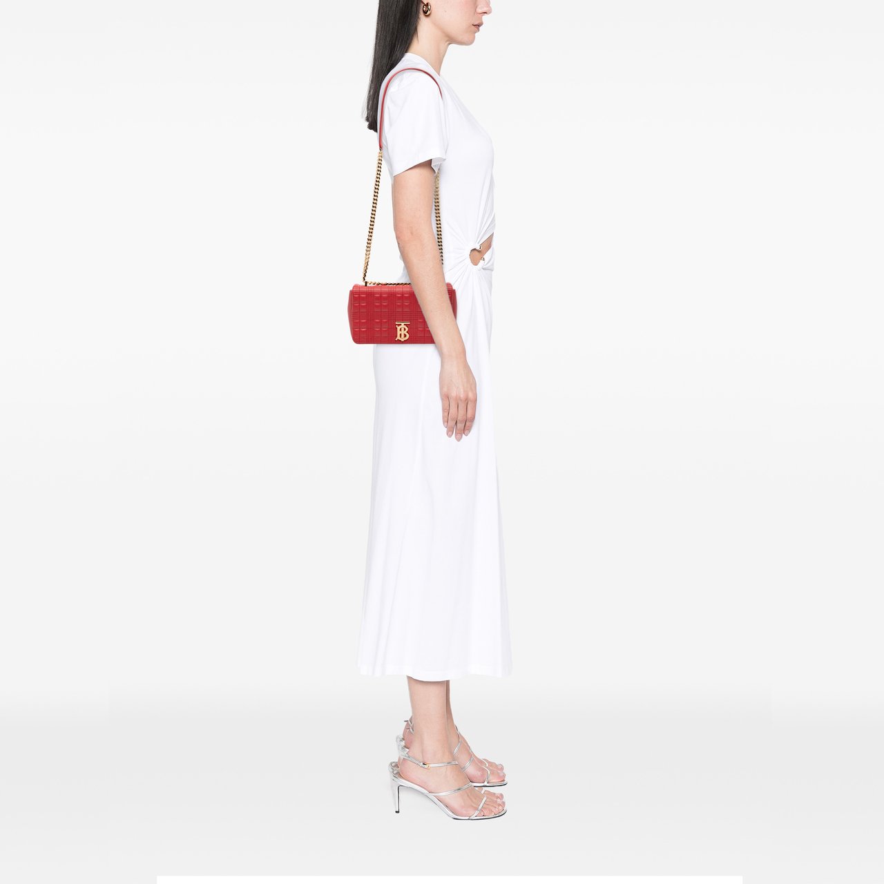 Burberry Small Quilted Lambskin Lola Crossbody Rood