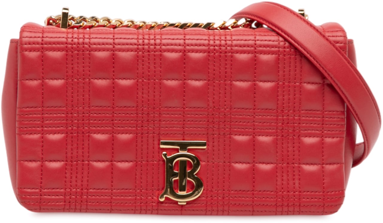 Burberry Small Quilted Lambskin Lola Crossbody Rood