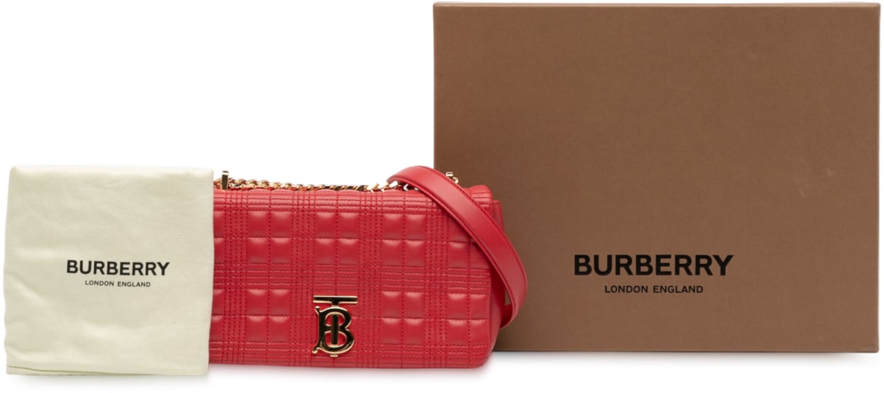 Burberry Small Quilted Lambskin Lola Crossbody Rood