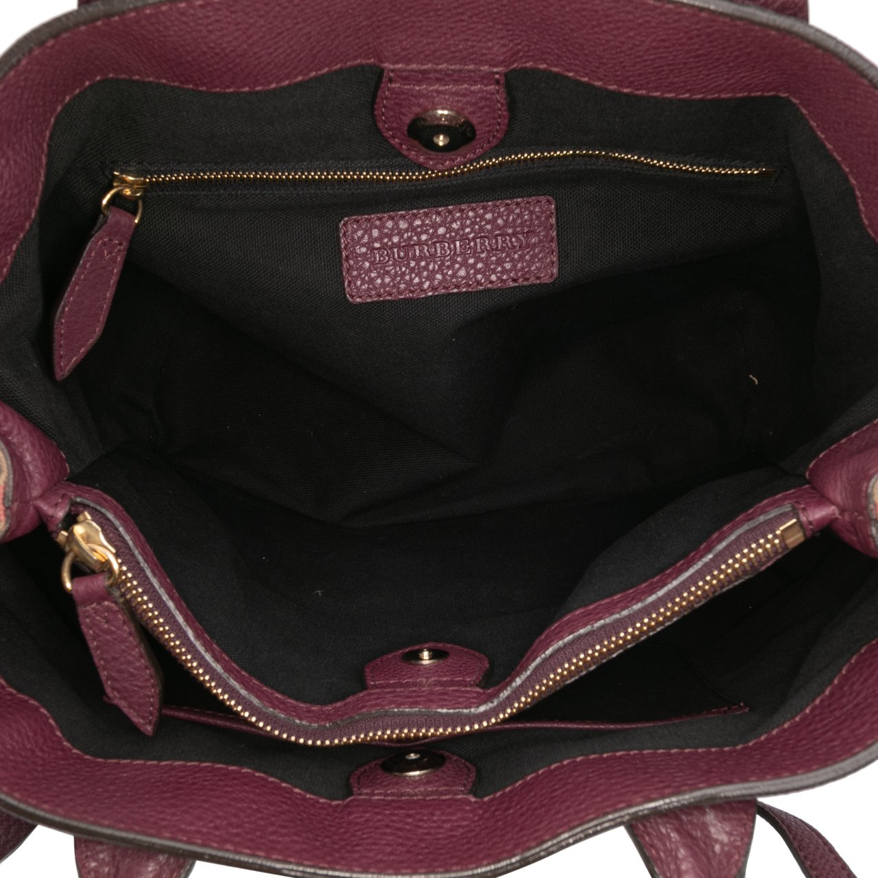 Burberry Medium Leather and House Check Banner Satchel Rood